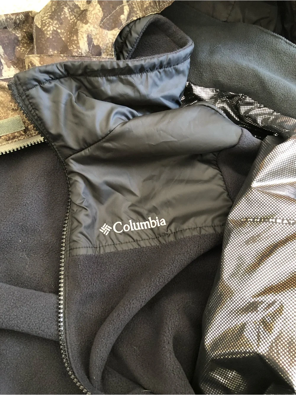 Columbia Bugaboo II Winter Fleece Interchange Jacket Camo Boys Sz Medium EUC!